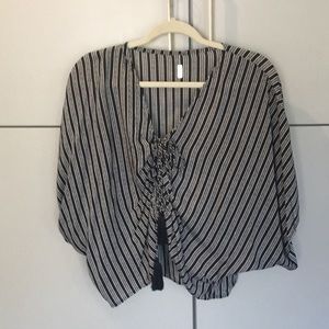 Indah Black White Blouse